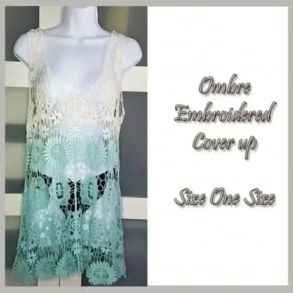 Rain Ombre Embroidered Cover Up One Size - Picture 3 of 5